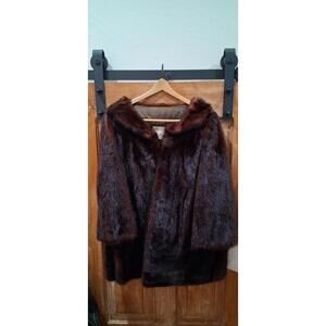 Himmel & Sons Vintage Women's Brown Mink Fur Coat XL Made In USA Luxury